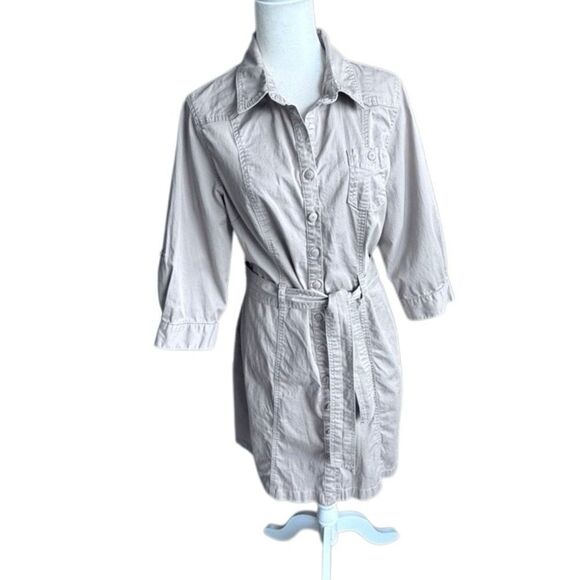 Gloria Vanderbilt Y2K Dress Cotton Button Down Casual SZ 12 - Picture 15 of 15